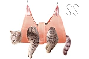MSMUOEZ Cat and Dog Grooming Hammock with Safety Belt for Nail Clipping、Grooming,Cat Bathing Bag for cat Nail Trimming,Cat Claw Care Bag, Dog Grooming Harness（S,Be Sure to Check The Size Chart）