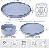 Homikit 18-Piece Reactive Glaze Stoneware Dinner Set for 6 Myosotis Blue view 2