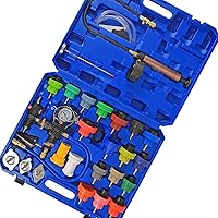 HZAUTOS 28PCS Radiator Pump Pressure Tester and Coolant Vacuum Refill Tool Kit for Automotive Cooling System Water Tank Leaka