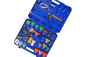 HZAUTOS 28PCS Radiator Pump Pressure Tester and Coolant Vacuum Refill Tool Kit for Automotive Cooling System Water Tank Leaka