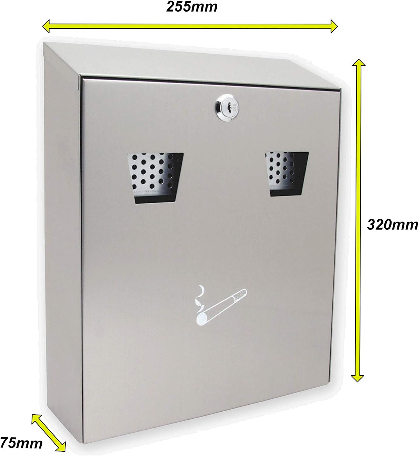 Sterling CIG2ST Wall Mounted Stainless Steel Cigarette Bin, 255 x 320 x 75 mm - Image 4