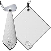 Ghost Golf Magnetic Towel (Greenside) - Premium Ultra-Absorbent Microfiber Golf Towel with Magnet for Golf Carts or Clubs - 18" x 18" Golfing Gear - Waffle Weave Pattern (White)