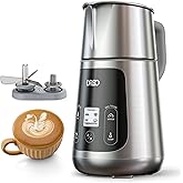 DREO Milk Frother, All-in-1 Electric Foam Maker for Coffee, 15oz/450ml Automatic Foam Frother for Latte Art-level Microfoam, 30+ Drinks, Easy to Clean, Dishwasher Safe, LED display