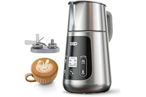 Dreo Milk Frother [Upgraded], All-in-1 Electric Foam Maker for Coffee, 15oz/450ml Automatic Foam Frother for Latte Art-level Microfoam, 30+ Drinks, Easy to Clean, Dishwasher Safe, LED display