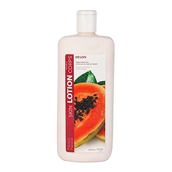 DELON-Made in Canada DELON Men's and Women's SLS and Paraben-Free Papaya Brightening and Lightening Body Lotion for All Skin Types (591 ml)