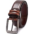 beltox fine Men’s Casual Leather Jeans Belts 1 1/2” Wide 4MM Thick Alloy Prong Buckle Work Dress Belt for Men