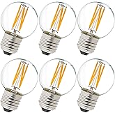 LiteHistory Dimmable E26 Edison Bulb G16.5 Light Bulb 6W Equal 60 watt Light Bulb AC120V Warm 2700K E26 led Bulb for Pendant,Chandeliers,Vanity,Wall sconces Edison Light Bulbs 60 Watt 600lm 6Pack