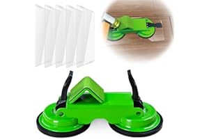 NAACOO Heavy Duty Floor Gap Fixer Tool, 45° Striking Surface Floor Gap Repair Tool with Dual Suction Cup, Made of Iron. with 5pcs Sticky Pads for Fixer Laminate/Vinyl Flooring Tools.