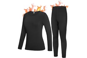 Roadbox Thermal Underwear for Women - Ultra Soft Base Layer Microfleece Lined Long Johns Top & Bottom Set Cold Weather Skiing