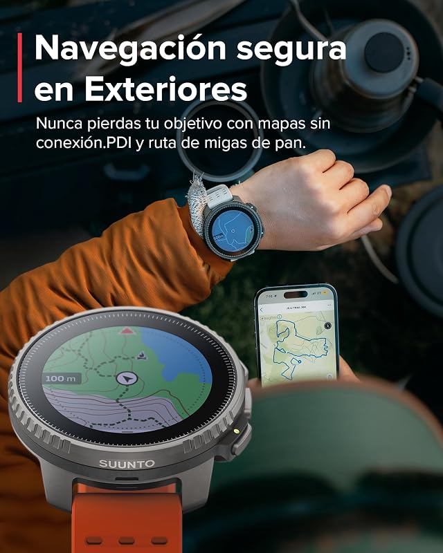 Relógio Desportivo Vertical - Relógio inteligente GPS, GPS de dupla frequência, mapas offline gratuitos, autonomia até 50 dias, capa resistente a militares, resistente à água até 100m