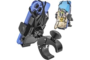 Kolasels Bike Phone Holder [Shockproof] Stroller Phone Holder, Handlebar Cell Phone Clamp for Motorcycle, Baby Stroller, Shopping Cart, Scooter, Ebike, Bicycle, Fits iPhone 16 15 14, All 4-7” Devices