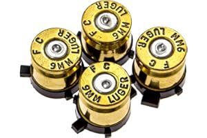Controller Bullet Buttons for PlayStation PS4 PS5 - Made Using Real 9MM Spent Bullet Casings - Includes Tools