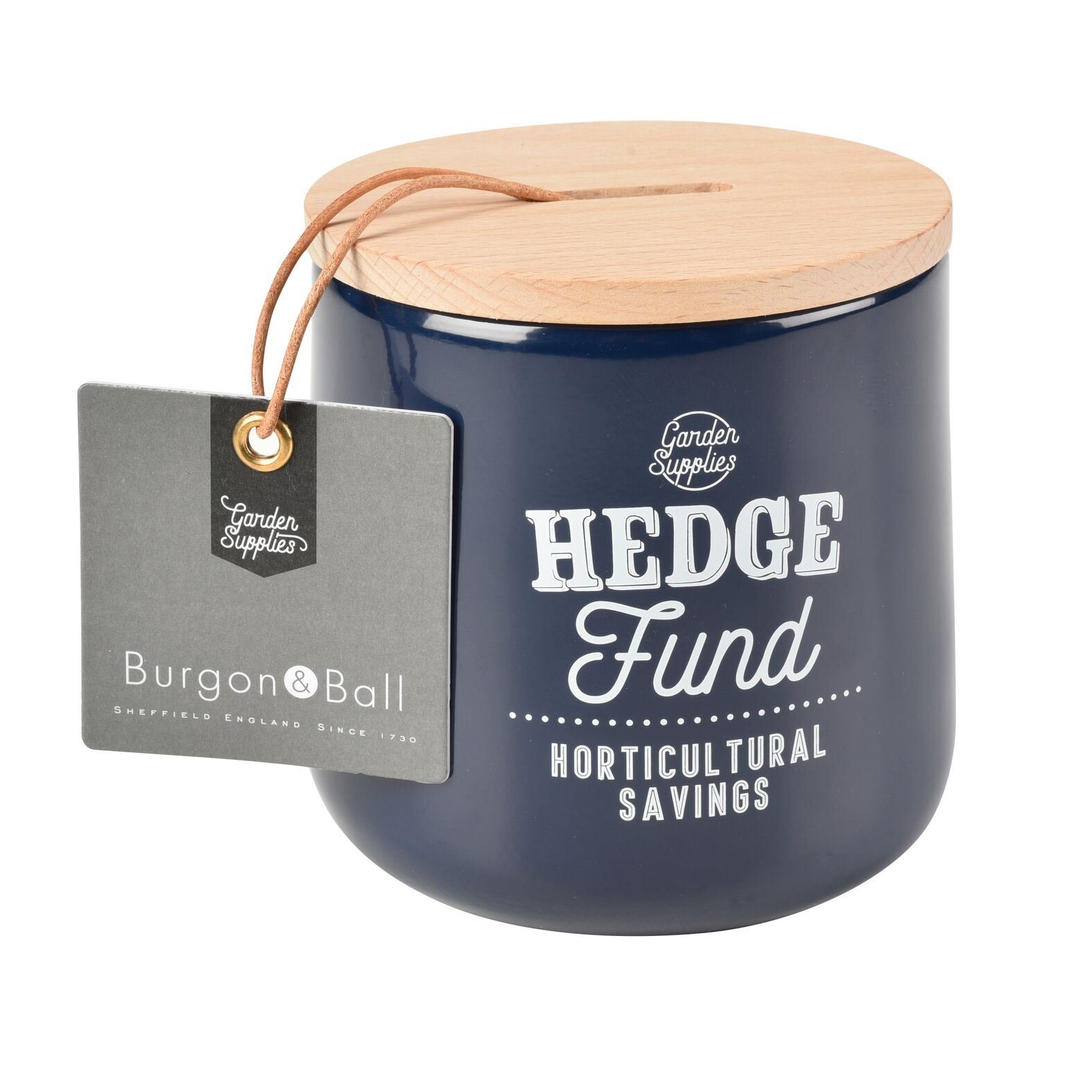 Burgon & Ball Hedge Fund Garden Money Saving Box in Atlantic Blue