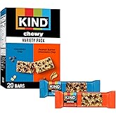 KIND Chewy Granola Bars Variety Pack, Gluten Free, Low Calorie, Healthy Snacks, Chocolate Chip, Peanut Butter Chocolate Chip, 20 Count