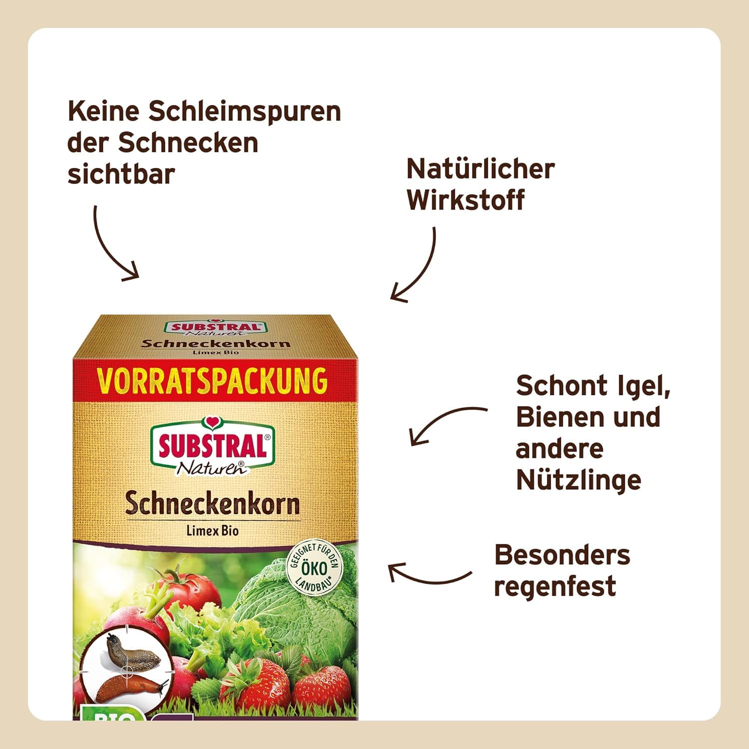 Substral Naturen Schneckenkorn Limex Bio 1,2kg 400m² Schneckenbekämpfung 2