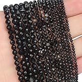 Song Xi 180pcs 2mm Natural Black Striped Agate Gemstone Beads Faceted Round Loose Stone Beads for Jewelry Making