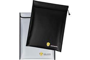 DYNTA Fireproof Document Bag (2200℉) - Waterproof, Large 15"x11" Size 2 Packs, Money Bag with Zipper for Storage Documents, Cash, Jewelry, and Passport