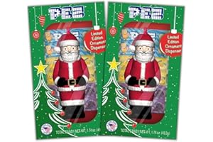 Needzo Christmas Santa Claus Candy Dispenser Ornament, Assorted Flavor Refill Candies, Holiday Gift Set Stocking Stuffer for Boys or Girls, Pack of 2 (PEZ santa ornaments)