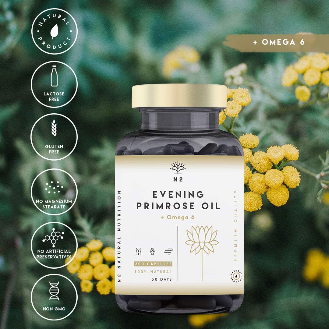 Evening Primrose Oil 2000 mg per dose, GLA Omega 6 200mg + Vitamin E. 200 High Strength Softgels, Easy Swallow - Image 3