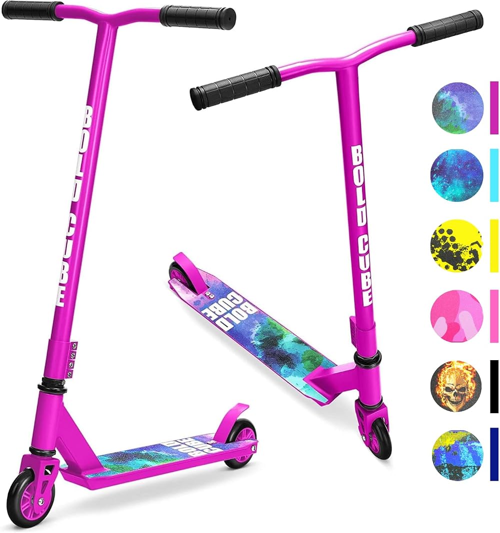 BOLDCUBE Beginner Stunt Scooter 6-12 Years 100mm ABEC 7 Wheels 2.9kg