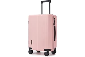 Hulsin Carry On Luggage with TSA Lock, Carry on Suitcase 22x14x9 Airline Approved, Carry-on luggage with 360° Spinner Wheels, Hardside 20 Inch Lightweight Hard Shell Suitcase (Pink, 20-Inch)