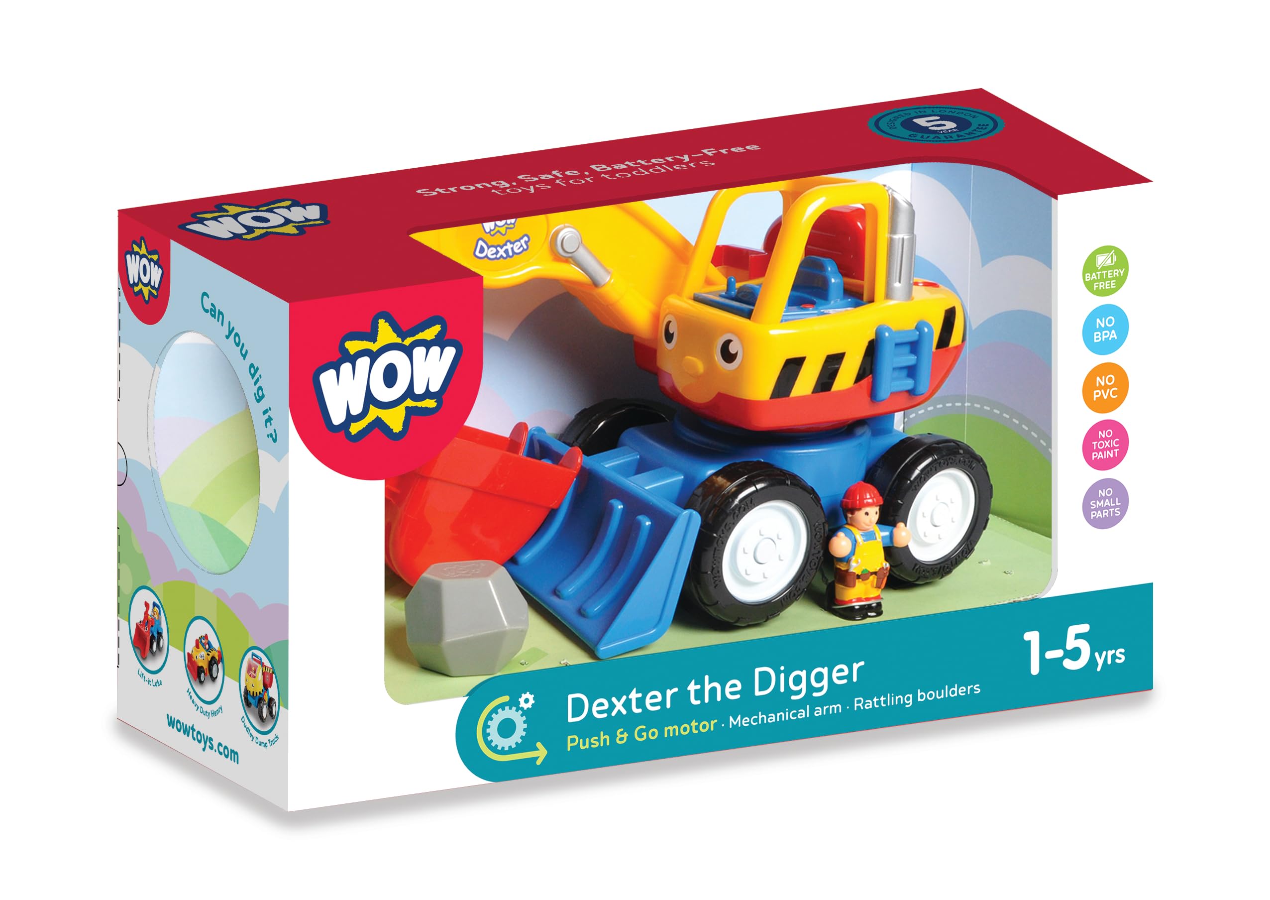 WOW Toys 01027 01027Z Dexter The Digger, Multicolored