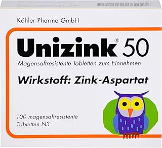 Unizink 50 mg magensaftresistente Tabletten, 100 St. Tabletten