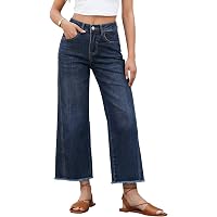Allimy Jeans Donna A Vita Alta A Gamba Dritta E Svasata, Moda Autunno 2025, Tessuto Elasticizzato, Orlo Grezzo