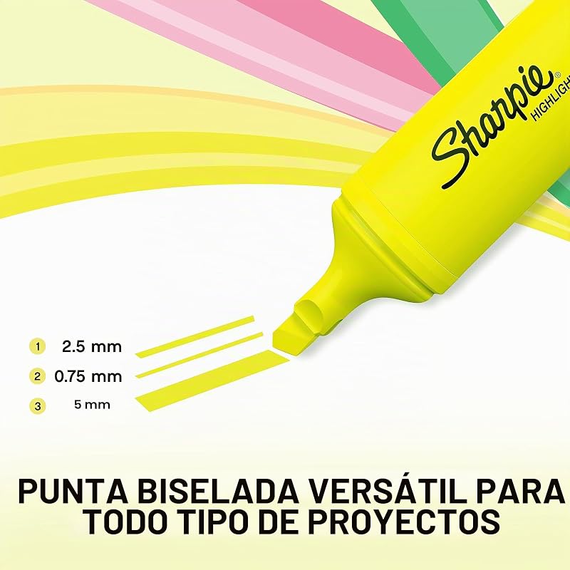 Fluo XL subrayadores fluorescentes | punta biselada | Resaltadores fluorescentes de colores amarillorosanaranja y verde | paquete de 4 rotuladores