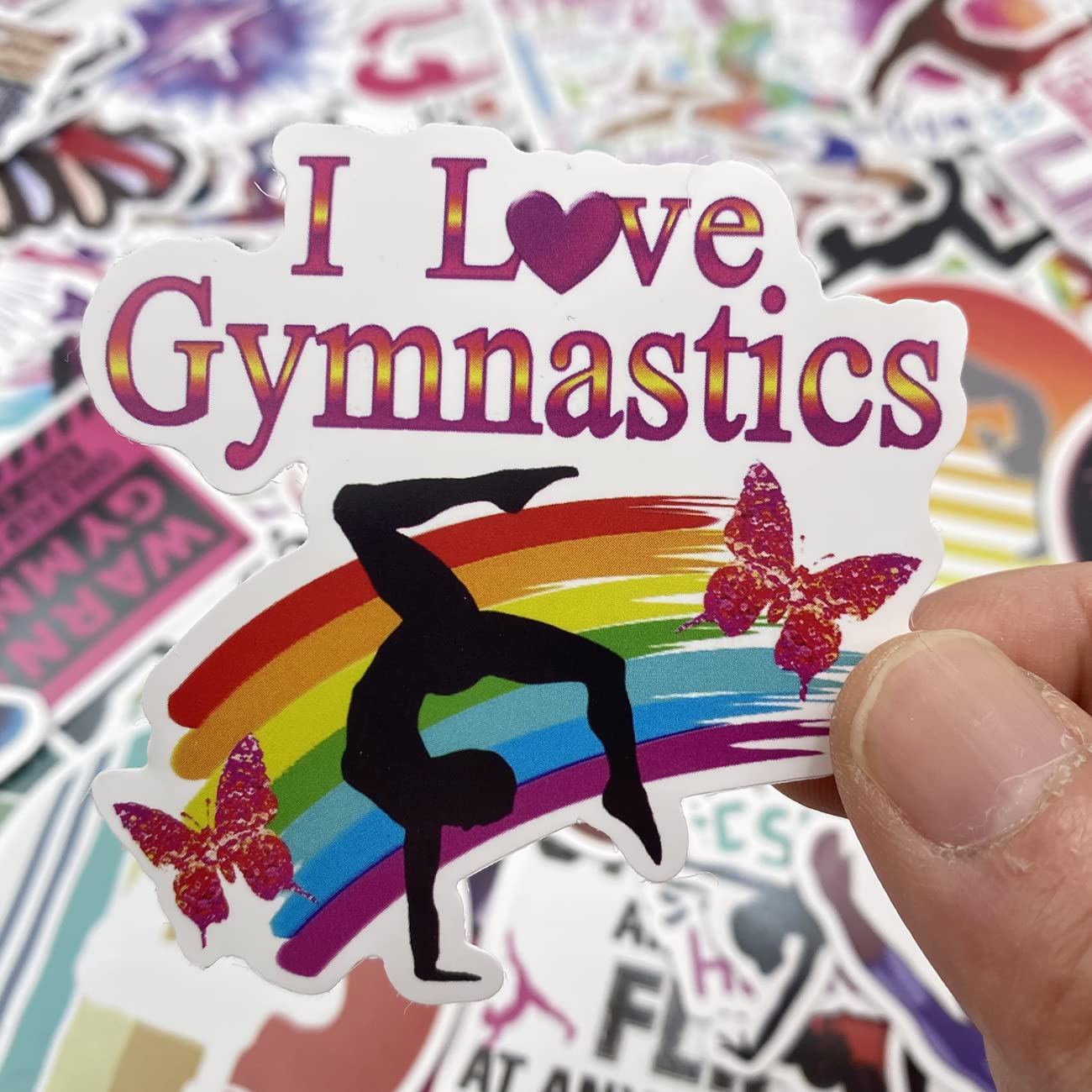 AOWDIAO 100 Pieces Gymnastics Stickers, Waterproof Vinyl Gymnast Stickers, Gymnastics Gifts for Gilrs Teens Kids