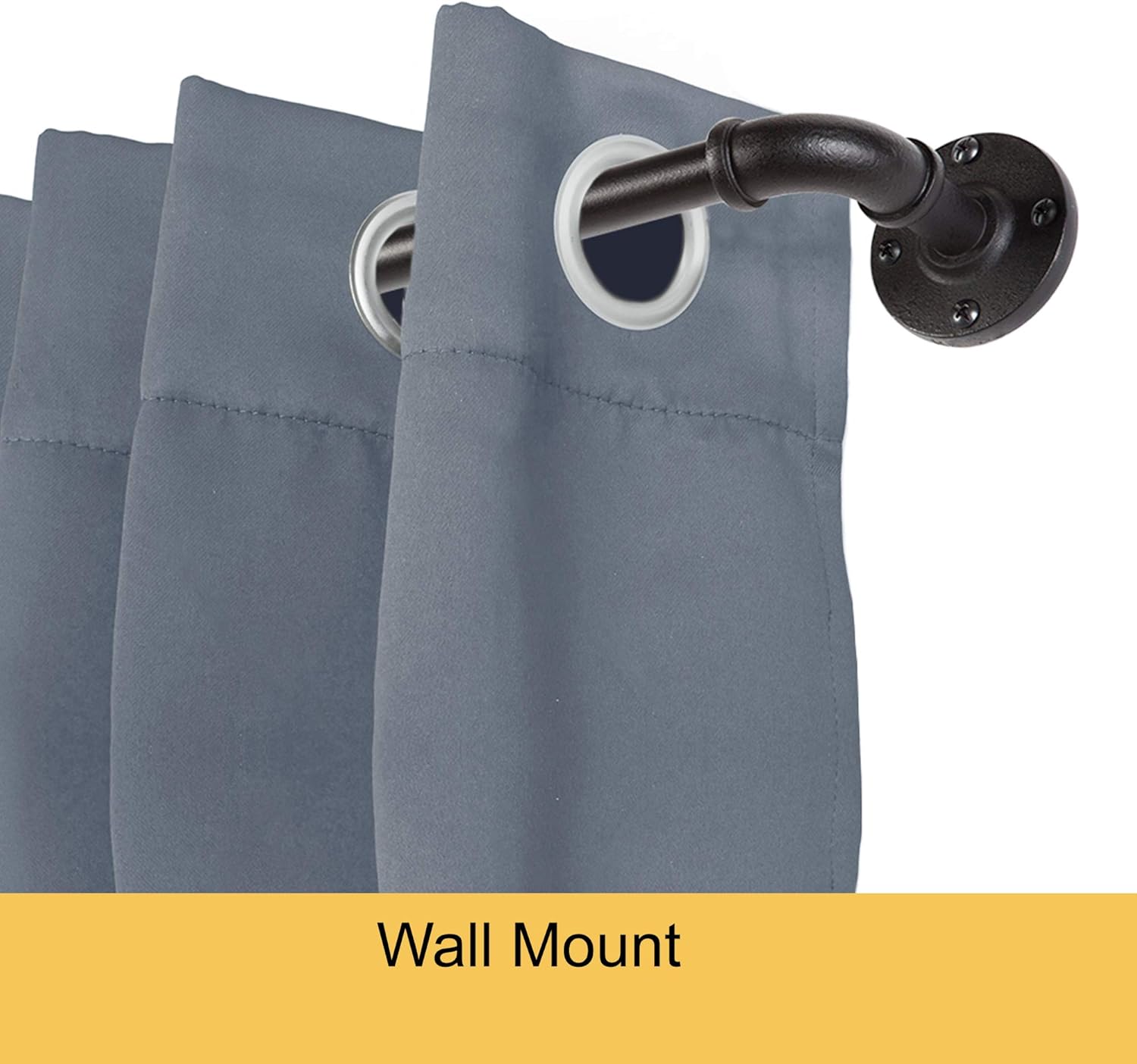 Kenney KN90031 5/8" Adler Rust Resistant Indoor/Outdoor Ceiling or Wall-Mount Window Curtain Rod, 48-84”: Home & Kitchen