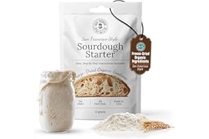 MY RUSTIC ROOTS All Natural & Organic San Francisco Sourdough Starter Culture - Beginner Friendly Sourdough Bread Starter - Perfect for Baking Delicious Homemade Artisan Bread, Pizza & More - 12g