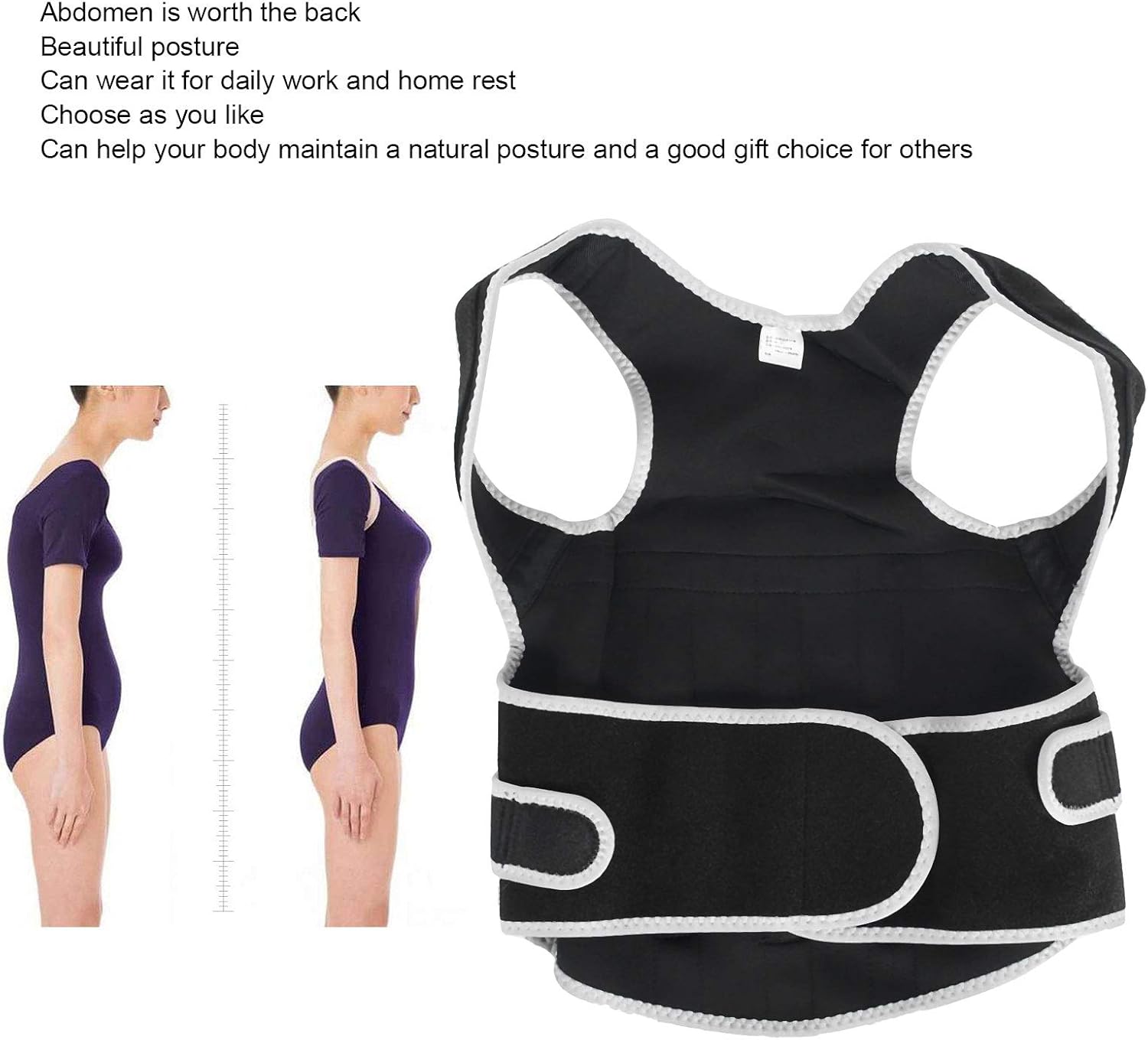 Posture Corrector, High‑Strength Back Support Belt, for Waist Protection Correct Bad Posture Home Rest Daily Work(M): Sports & Outdoors