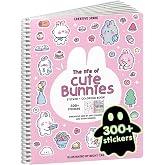Cupkin Life of Cute Bunnies Coloring &amp; Sticker Book | 300+ Stickers | Spiral-bound kids craft format with 8 scenes, 8 art pages, side-by-side viewing, and an easy-peel design for ages 2&ndash;8