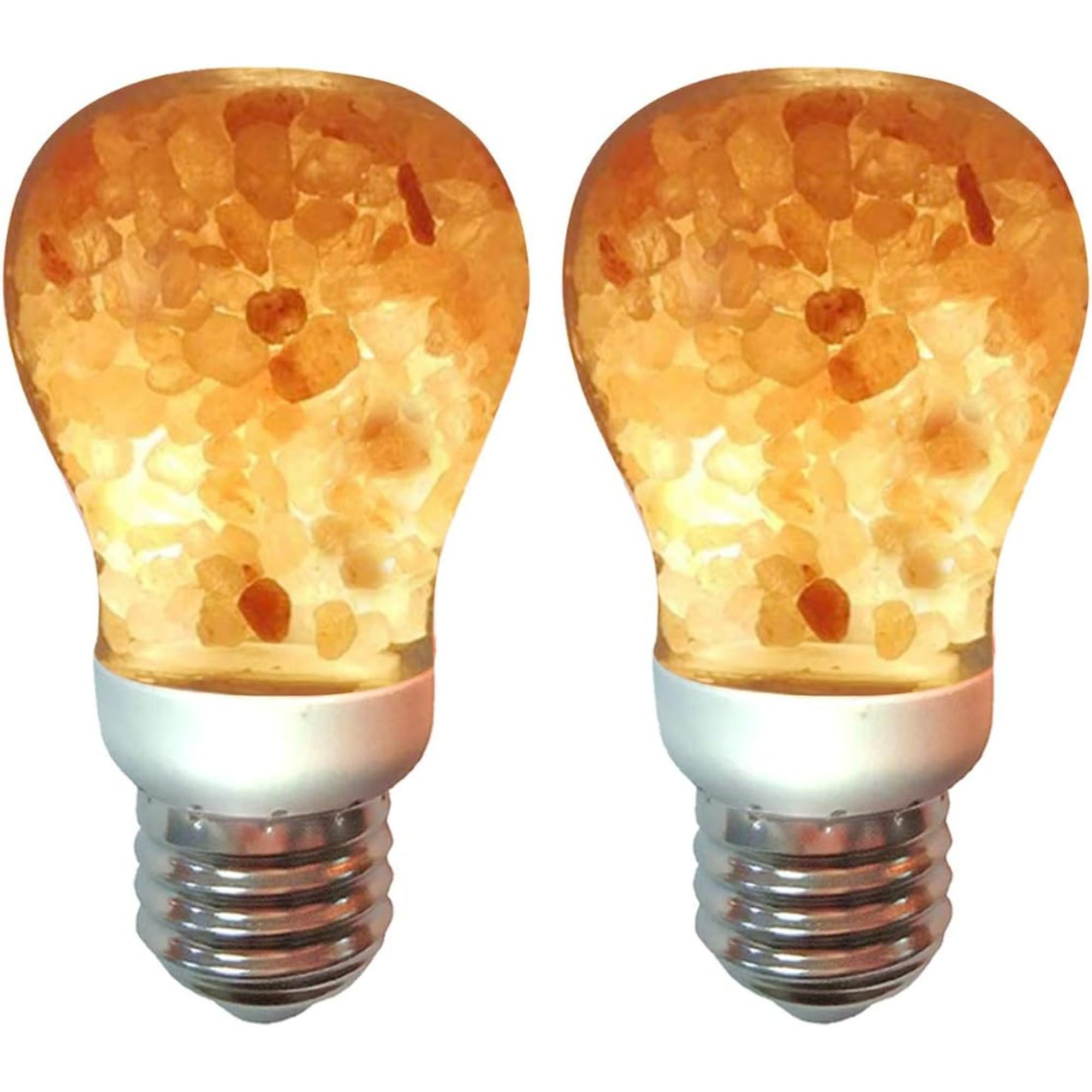Photo 1 of Himalayan Glow Salt Light Bulbs 60-Watt Equivalent, Warm Amber Glow, 7 watts, 2 Count (Pack of 1)