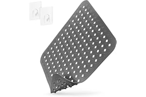 Square Shower Mat Non Slip: 21 x 21 inches Shower Anti Slip Mats for Walk-in Shower - Washable PVC Shower Stall Mat with Suct