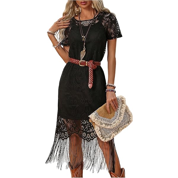 Amazon.com: Verdusa Women's Western Fringe Dress Vintage Deep V Neck Maxi Cowgirl Dresses Black Small : Clothing, Shoes & Jewelry Amazon.com: Verdusa Women's Western Fringe Dress Vintage Deep V Neck Maxi Cowgirl Dresses Black Small : Clothing, Shoes & Jewelry