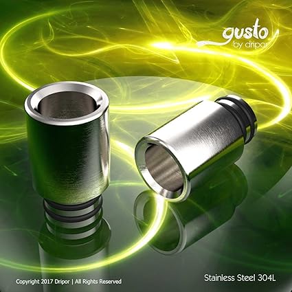 Gusto Stainless Steel 304L Drip Tip 510 Anschluss Mundstück von Dripor