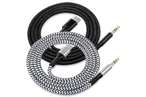HAOANO USB C to 3.5mm Audio Aux Cable for iPhone 16Pro Max 15, USB C to Aux Cord for Car (2Pack/3.3ft), Type C to Aux Headphone Male Car Auxiliary Cable for Android Samsung S24 S23Ultra S22, Pixel 9Pro XL 8