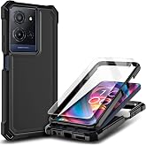 WDHD for TCL K33 5G/K32 5G Phone Case, Shockproof Cover, Black | Compatible with TCL K33 5G & K32 5G. Rugged Bumper with Screen Protector & Raised Drop-Protection Corners