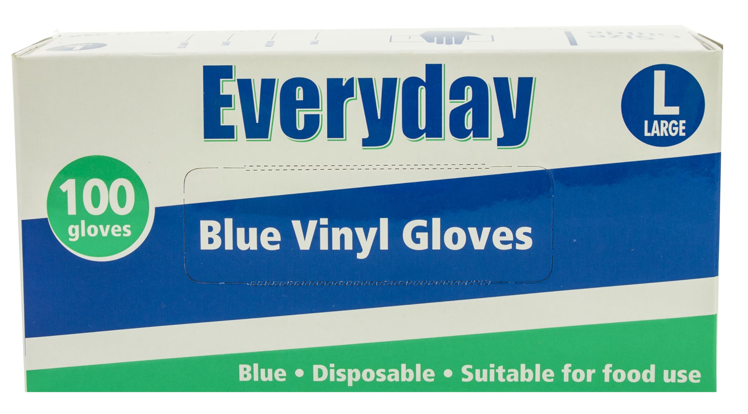 Everyday Blue Vinyl Gloves, Powder Free, Large, 100 Gloves