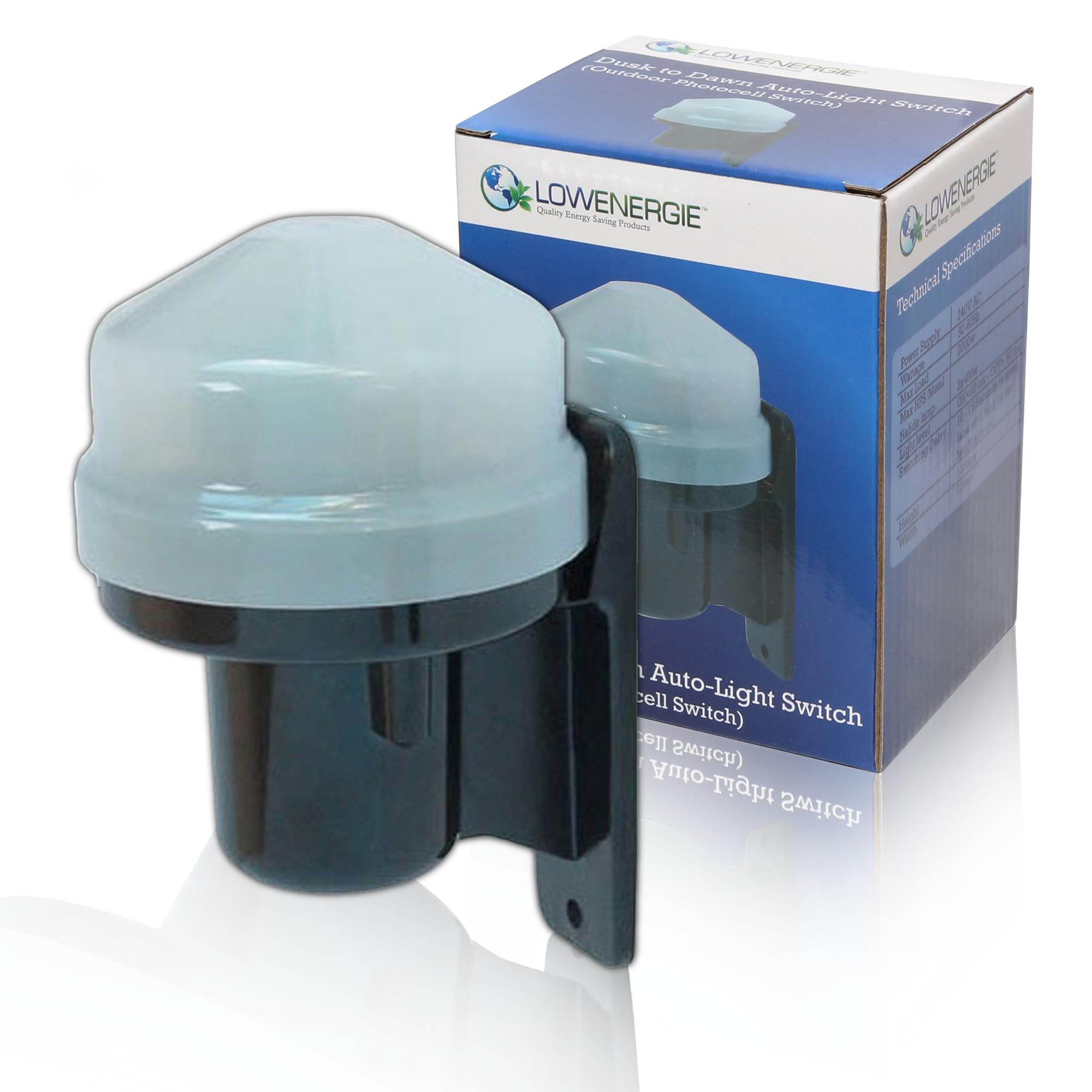 LOWENERGIE PHOTOCELL Acorn Kit Light Sensor – Automatic Dusk to Dawn Switch, Outdoor Daylight Sensor, Energy Saving, Waterproof, Easy Fit, Security & Garden Lighting Controller