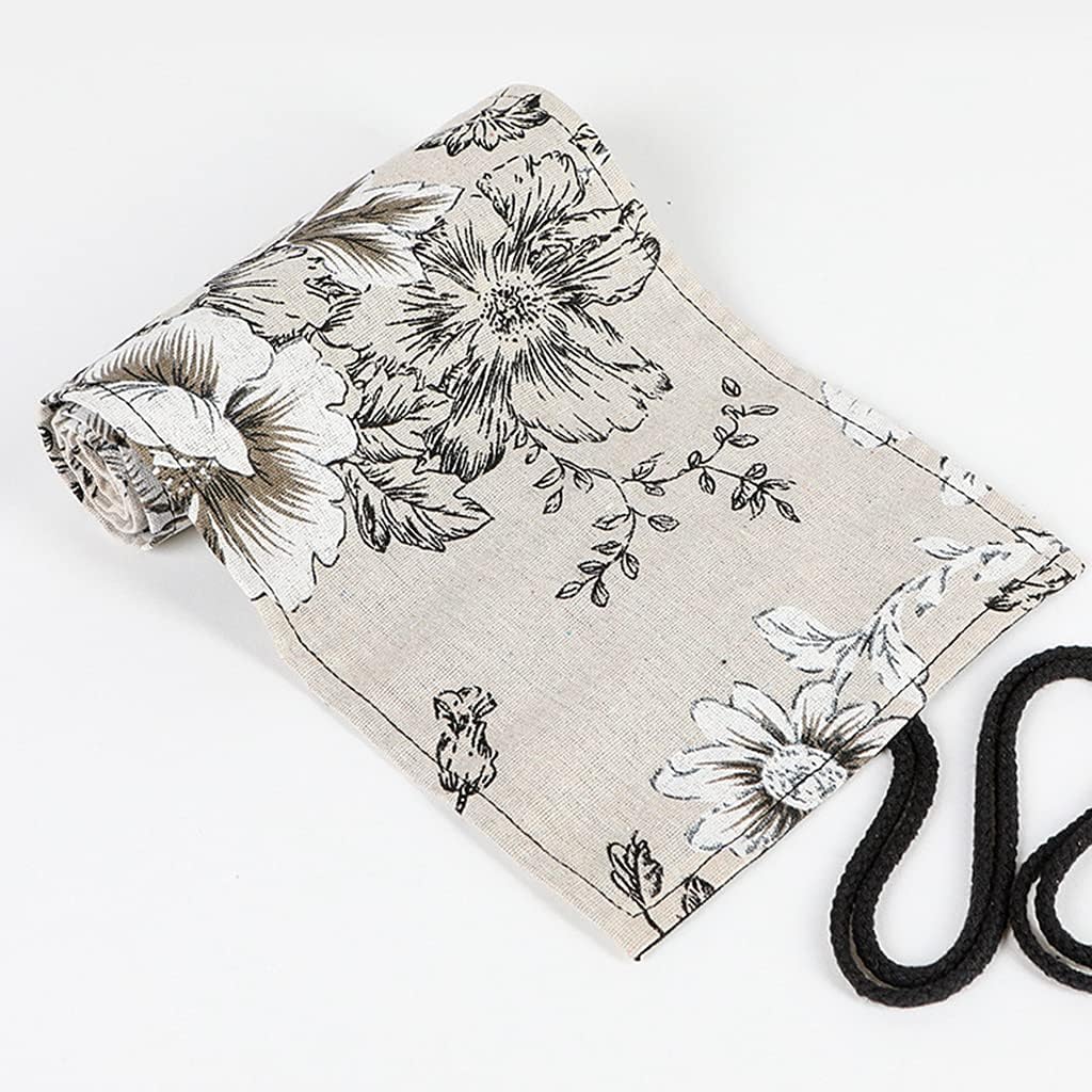 Ouceanwin Canvas Pencil Wrap, 72 Holes Canvas Pen Roll Up Holder - Image 4