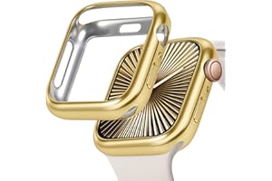 JR.DM 40mm Soft Flexible TPU Case Compatible for Apple Watch Series 6/5/4/SE Touchable Screen Lightweight Anti-Scratch All-Around Protector Thin Guard Shockproof Cover Shiny Bumper for iWatch, Gold