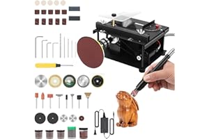 Mini Table Saw, 100W Portable Small Desktop Saw, 7 Speed & 0~90° Angle Adjustable 30MM Cutting Depth, Precision Hobby Saw wit