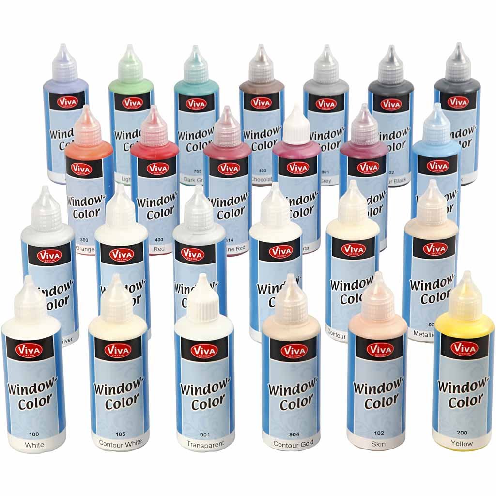 Window Color – Sortiment, 25 x 80 ml, verschiedene Farben : Amazon.de