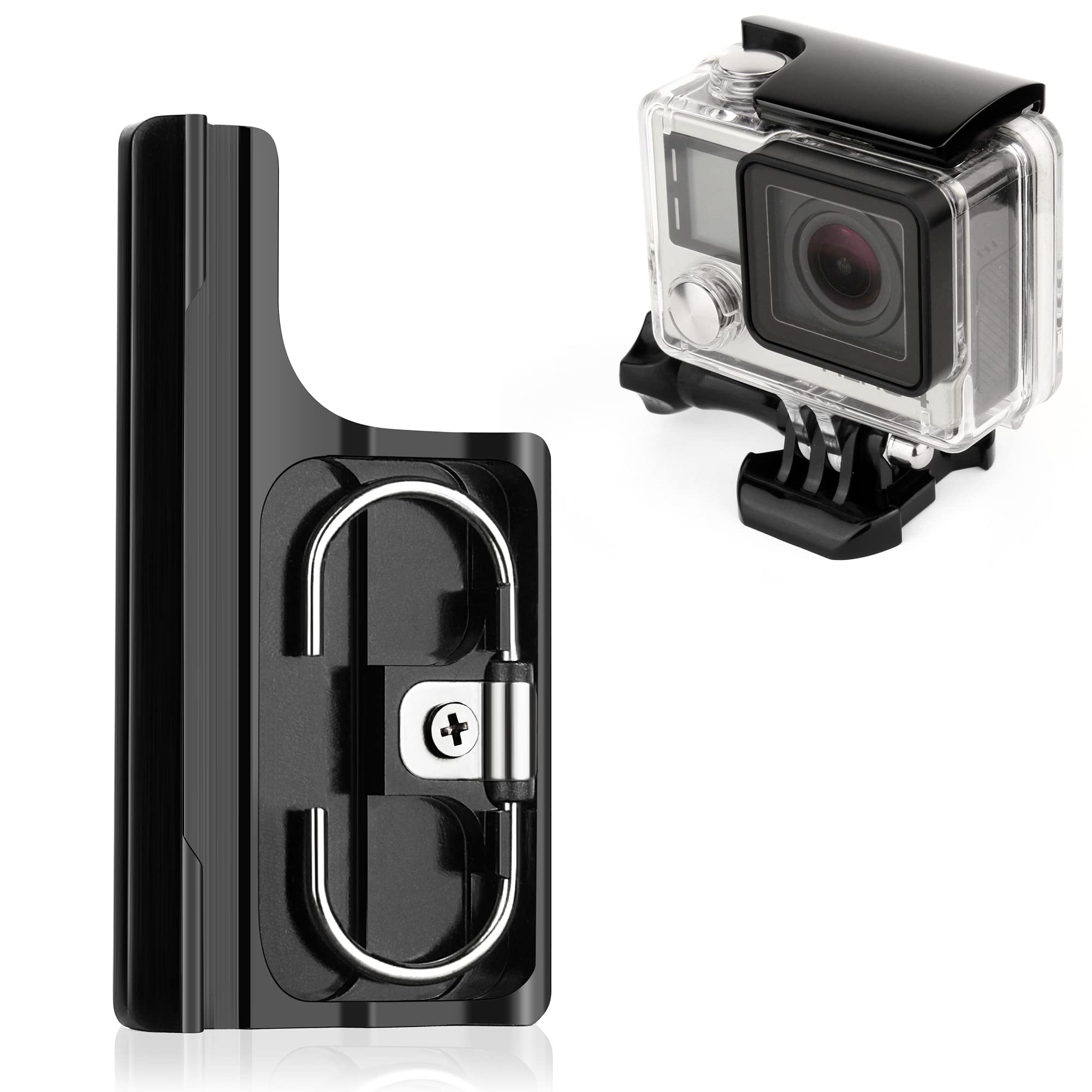 SOONSUN Aluminum Replacement Latch Lock for GoPro Hero 3+ / Hero 4 Housing – Durable Rear Snap Buckle Clip