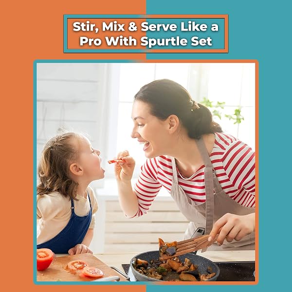 STIRGURU SET OF 5 WOODEN SPURTLE SET + 1 TOASTER TONG TO STIR AND SERVE LIKE A WHIZ – SPURTLES KITCHEN TOOLS WOODEN. HANDY FOR CHEF DE CUISINE. ACACIA WOOD SPATULA SPURTLES KITCHEN TOOLS AS SEEN ON TV