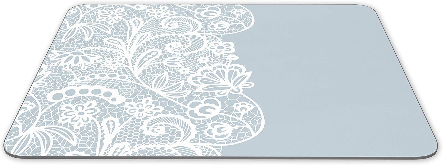 Grey Floral Lace Doily Mouse Mat Pad - Gran Mum Design Computer Fun #15107, Multicolor - Image 3