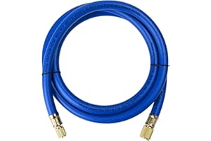 ELYASPEDY 2025 Upgrade 3/8" Diameter Hose, 3/8" FL to 1/4" FL Vacuum Certified Refrigerant Hose,6-Feet,for R410A and all Common Refrigerants- 800 PSI Working Pressure,Blue